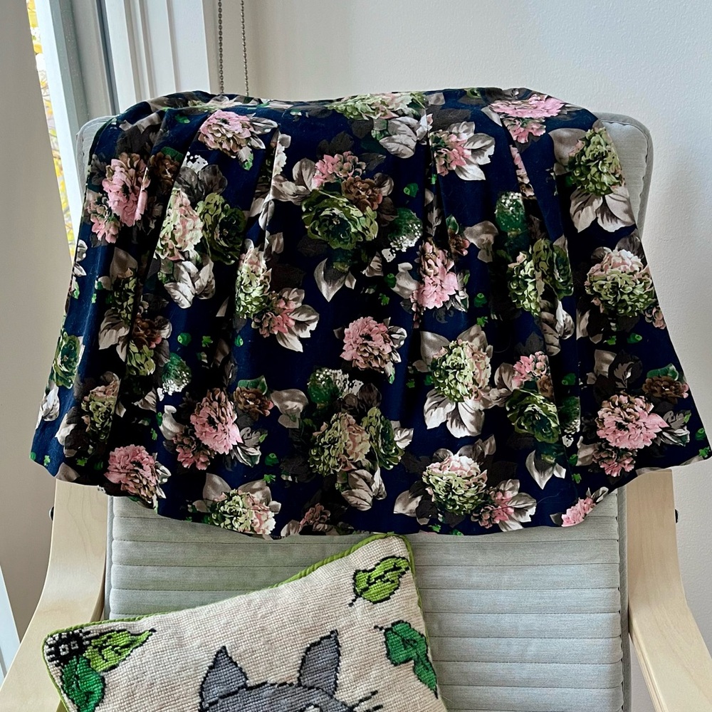 Louche floral cotton pleated skirt